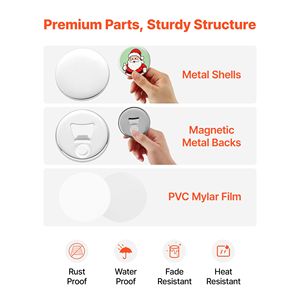 Suministros para Fabricación de Botones, 50 Conjuntos de Piezas de Botones Magnéticos de 2.95 Pulgadas / 75 mm con Partes Traseras Magnéticas para Abrir Botellas y Carcasas Metálicas - Product Image 5
