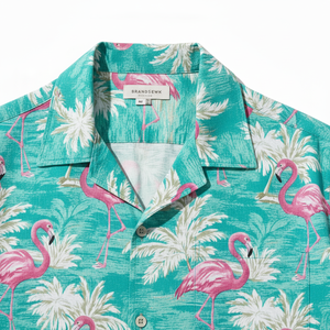 Camisa Hawaiana Casual para Hombre, Satinada, con Estampado Floral de Palmeras, Manga Corta, con Botones, para Playa, Anti-Pilling - Product Image 4