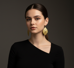 Pendientes Colgantes Geométricos de Latón Dorado Hechos a Mano, Estilo Bohemio, con Revestimiento de PU Resistente al Deslustre, Ganchos de Pescado Sin Plomo para Mujer - Product Image 2