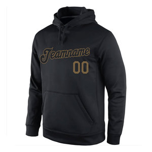 Sudadera con Capucha Deportiva Negra y Dorado Antiguo, Cosida a Medida, de Primera Calidad, Ropa Deportiva Informal, Cómoda y Cálida - Product Image 3