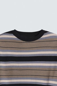 T-shirt en tricot rayé pour femmes, pull à manches courtes et col rond, léger, décontracté, respirant, haut d'été, offre spéciale - Product Image 6