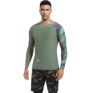 <b>Men</b> Sleeveless Rash Guard Green Camo Print Sublimation Quick Dry Polyester <b>Compression</b> <b>Shirt</b> UPF50+ 120g - Product Image 3