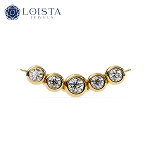 Wholesale Jewelry <b>Pendant</b> Necklace Moissanite 6.5mm Diamond Round Brilliant Cut <b>Solid</b> White <b>Gold</b> Vintage Women Chain Necklace - Product Image 2