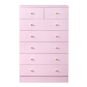 Modern Simple Pink 7 Drawer Dresser - Product Image 4