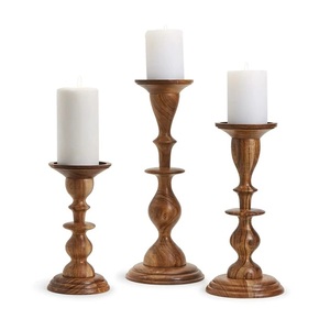 <b>Set</b> of 3 Luxury Christmas Decorative Mango Wood and Iron Candle Jars Newly Designed Candle Holders & <b>Lanterns</b> for Home & Gifts - Product Image 1