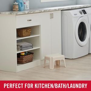 Bisque Lightweight Step-Stool Holds up to 300 Pounds for <b>Kitchen</b> & Bath <b>Storage</b> - Product Image 4