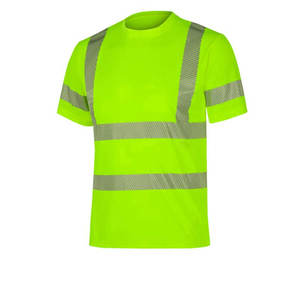 เสื้อยืดสะท้อนแสงความปลอดภัยสูงสำหรับผู้ชาย ผ้าฝ้าย 100% ระบายอากาศได้ดี แขนสั้น ชุดทำงาน พิมพ์ลายซิลค์สกรีน CIQ - Product Image 5