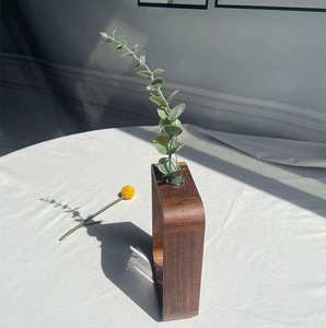 Vase moderne en verre avec cadre en bois carré léger, pour plantes d'intérieur, MULTI CRAFT, Fête des Mères - Product Image 3