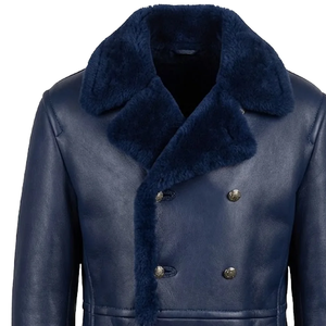 Genuine Leather <b>Shearling</b> Aviator <b>Jacket</b> for <b>Men</b> Premium Winter Fur Coat Warm Durable Stylish Biker Outerwear Everyday Wear - Product Image 2