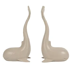 Juego de Figuras de Ballenas Impresas en Grabado y Chapadas en Oro de Aluminio, Decoración para el Hogar, Escultura de Animales, Decoración Artística - Product Image 1