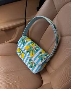 Bolso Bandolera de Ganchillo a Rayas, Estilo Bohemio, Bolso de Hombro para Mujer, Diseño Multicolor, Uso Diario - Product Image 3