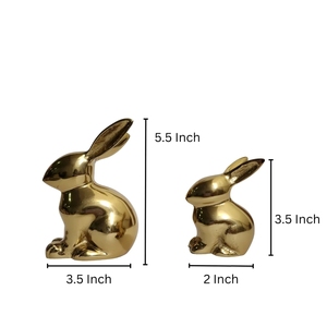 Elegant Gold Bunny Rabbit Sculpture Pair Table Centerpiece <b>Ornament</b> for Spring <b>Easter</b> Decor and Year-Round Living Room Styling - Product Image 5