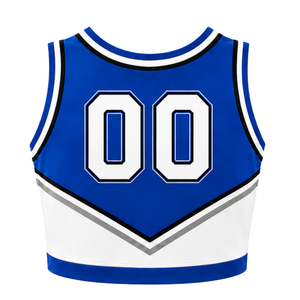 Conjunto de Uniforme de Porristas Azul Rey, Top Corto y Falda Plisada, para Competencia de Baile, Ropa Deportiva - Product Image 4