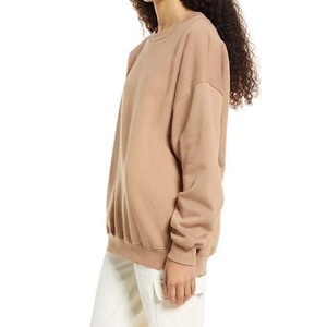 Pull molletonné décontracté surdimensionné pour femme, col rond, doux, coupe ample, chaud, tenue quotidienne automne 2026 - Product Image 1