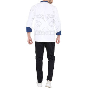 เสื้อเชฟปักโลโก้ตามสั่ง เสื้อแจ็คเก็ตยูนิฟอร์มครัวมืออาชีพ แขนยาว เสื้อเชฟผู้บริหารสำหรับร้านอาหาร - Product Image 4