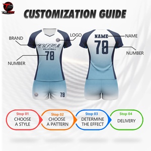 Conjunto de Uniforme de Voleibol Personalizado, Secado Rápido, Transpirable, Poliéster, Uniforme Deportivo, Impresión de Nombre y Número del Equipo - Product Image 2