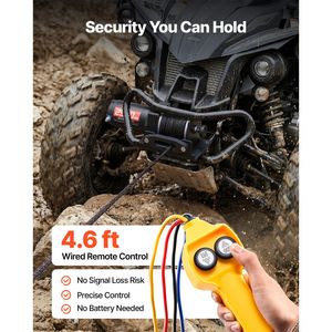 Verricello Elettrico 12V DC per ATV/UTV, Capacità 2500 Libbre, Cavo Sintetico 0.19 X 39.4, Telecomando Cablato, Impermeabile IP55, Cinghia Automatica - Product Image 4