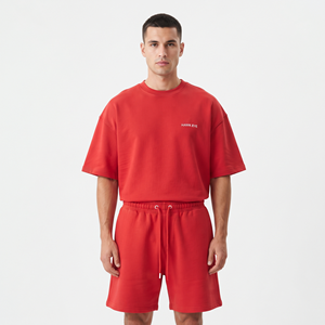 Conjunto de Dos Piezas para Hombre, Pantalones Cortos Deportivos, Camiseta sin Mangas con Borde Crudo y Lavado Ácido, Conjunto de Pantalones Cortos de Algodón para Hombre - Product Image 5