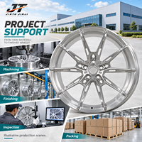 Jantes forgées 6061-T6 à cinq branches en V, finition usinée argentée, concaves peu profondes, 18-22 pouces, 5x112 5x114.3 pour BMW Audi Mercedes-Benz