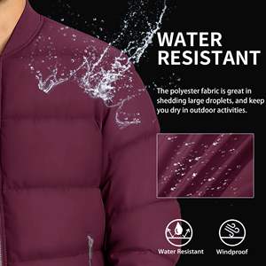 Blouson matelassé à col montant de qualité supérieure, service OEM ODM, manches longues, meilleur prix, collection hiver extérieur, devant - Product Image 5