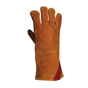 OEM Design Cowhide Leather Welding Wood <b>Stove</b> Heat Resistant Work Gloves Best Quality Low Price - Product Image 5