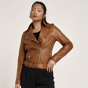 Nouvelle arrivée : veste en cuir de vachette pour femmes, broderie personnalisée, vestes en cuir tendance en gros - Product Image 3