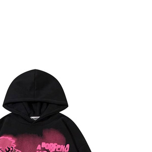 Sweat à capuche unisexe noir oversize en polaire, qualité supérieure, impression personnalisée ODM, coupe décontractée printemps, streetwear tendance - Product Image 3