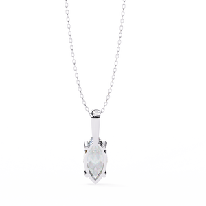 Impresionante colgante de diamante marquise cultivado en laboratorio, certificado por IGI, en oro amarillo, oro rosa, oro blanco o plata, color D E F, claridad VVS VS. - Product Image 4