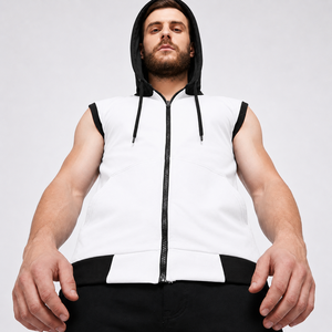 Chaleco Deportivo Personalizado para Hombre, Sin Mangas, con Cierre, Ligero, para Entrenamiento, Ropa Deportiva con Capucha, OEM, Marca Privada - Product Image 4