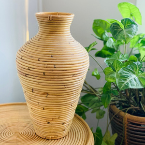 Vintage Rustic Classic Vase <b>Tall</b> Flower Vase <b>Table</b> Floor Handmade Woven Rattan Vases for Flowers Interior Decoration - Product Image 5