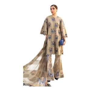 Ensemble de vêtements en coton doux avec dupatta, vêtements indiens et pakistanais, collection d'été, robe brodée pour femmes - Product Image 1