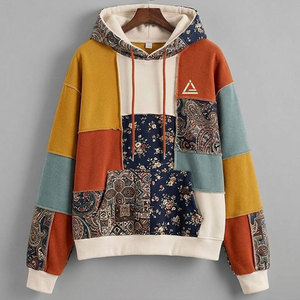 Sudadera con Capucha para Hombre, Estilo Patchwork, Corte Holgado, Estilo Urbano, Ligera, Cálida, Informal, Esencial para el Invierno - Product Image 1