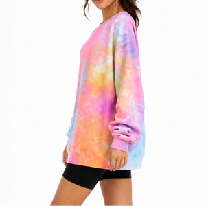Sudadera para Mujer, Premium, Tie Dye, Oversize, Informal, Estilo Urbano, Color Pastel, Ropa de Salón, Sudadera Colorida para Mujer - Product Image 3