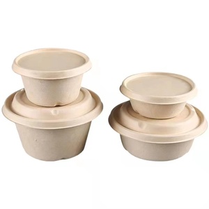 Bol rond en bagasse biodégradable avec couvercle, non blanchi, écologique, pour plats à emporter, 32 oz, salades, nouilles, pâtes, collations, restaurants, cuisines nomades - Product Image 3