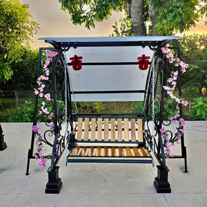 Chaise suspendue de patio en fer forgé sur mesure, ensemble de balançoire de jardin extérieur, structure métallique durable, design élégant, résistant aux intempéries, confort optimal pour le parc - Product Image 5