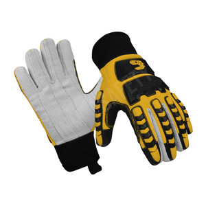 ถุงมือช่าง ผ้าคอร์ดูรอย ทนความร้อน ถุงมือป้องกันเพื่อความปลอดภัยในการทำงาน ยาง TPR ฉีดขึ้นรูป ทนแรงกระแทก ข้อมือหนัง สำหรับงานช่าง - Product Image 5