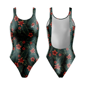 Professional Women's Custom Training Swimsuit Lightweight Spandex/Polyester Floral Printed Breathable Quick Dry Eco Friendly - Product Image 1