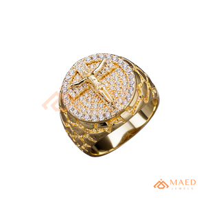 <b>Mens</b> Gold Tone Moissanite Diamond Cross <b>Ring</b> Hip Hop Statement Jewelry Fashion <b>Ring</b> <b>for</b> <b>Men</b> Stylish - Product Image 5