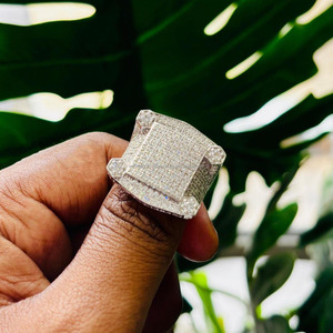 Anillo de Plata de Ley 925 para Hombre, Estilo Hip Hop, con Incrustaciones de Diamantes Moissanite de Corte Brillante Redondo, Regalo de Aniversario, Joyería Iced Out - Product Image 2