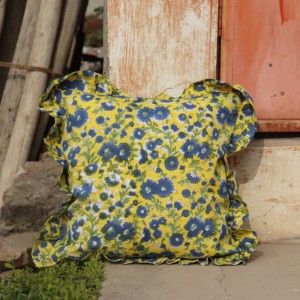 Best Handmade Bohemian Cotton Pillow Covers Luxury <b>Indian</b> Block Print Frill Cushion Cover Floral <b>Throw</b> Raffle Customizable - Product Image 2