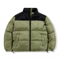 Veste matelassée unisexe personnalisée avec logo brodé, manteau d'hiver matelassé avec col montant et poche avant