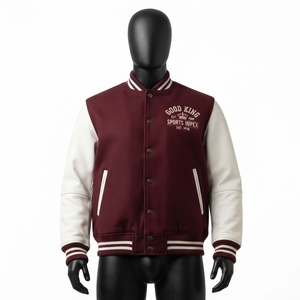 เสื้อแจ็คเก็ตเบสบอลแขนยาวหนังแท้สไตล์ Letterman Varsity ระบายอากาศได้ดีสำหรับผู้ชาย เหมาะสำหรับฤดูหนาว - Product Image 6