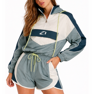 Unisex <b>Lightweight</b> Nylon Windbreaker Fitness <b>Jacket</b> & Hood Zipper Printed Casual Outdoor <b>Summer</b> Wear Short Set For men's <b>Jackets</b> - Product Image 4