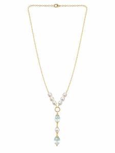 Collier élégant plaqué or avec pendentif en perle et perles de quartz pour femme, bijoux de mariage - Product Image 3