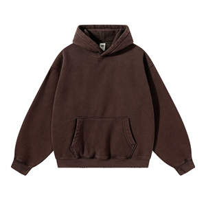 Sweat à capuche oversize en molleton 100% coton, style Hip Hop vintage, coupe ample, imprimé, délavé à l'acide, brodé, grammage lourd - Product Image 3