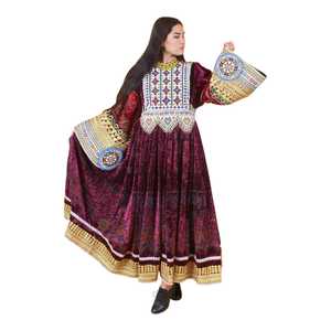 Premium Cotton Ethnic Embroidered Maxi <b>Dress</b> Handmade Custom Design Export Quality Afghani Casual <b>Dresses</b> - Product Image 1