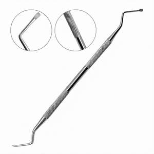 เครื่องมือขูดกระดูกลูคัส # เครื่องมือผ่าตัดทางทันตกรรมสแตนเลสแบบใช้มือ ปลายช้อนเรียบ ขนาด 3 มม. แบบสองด้าน 86 ชิ้น สำหรับการถอนกระดูก - Product Image 2
