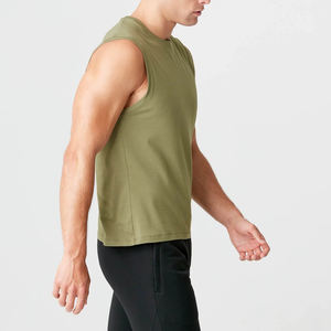 เสื้อกล้ามแห้งเร็ว ระบายอากาศดี สไตล์วินเทจ แต่งลูกไม้ โพลีเอสเตอร์ 100% สีพื้น สำหรับวิ่ง ออกกำลังกาย ไร้ตะเข็บ สำหรับผู้ชาย - Product Image 5