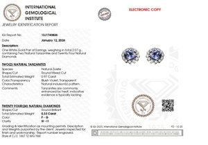 Factory Wholesale Natural 5mm Tanzanite <b>Stud</b> <b>Earrings</b> In 14k White Gold Halo Diamond Accent Classic Wedding <b>Stud</b> OEM ODM Jewelry - Product Image 6