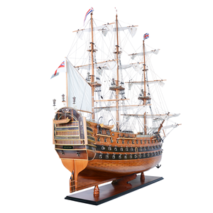 Modèle de bateau en bois HMS Victory (édition spéciale XL) Réplique nautique peinte à la main avec support d'exposition pour la décoration de la maison - Product Image 2